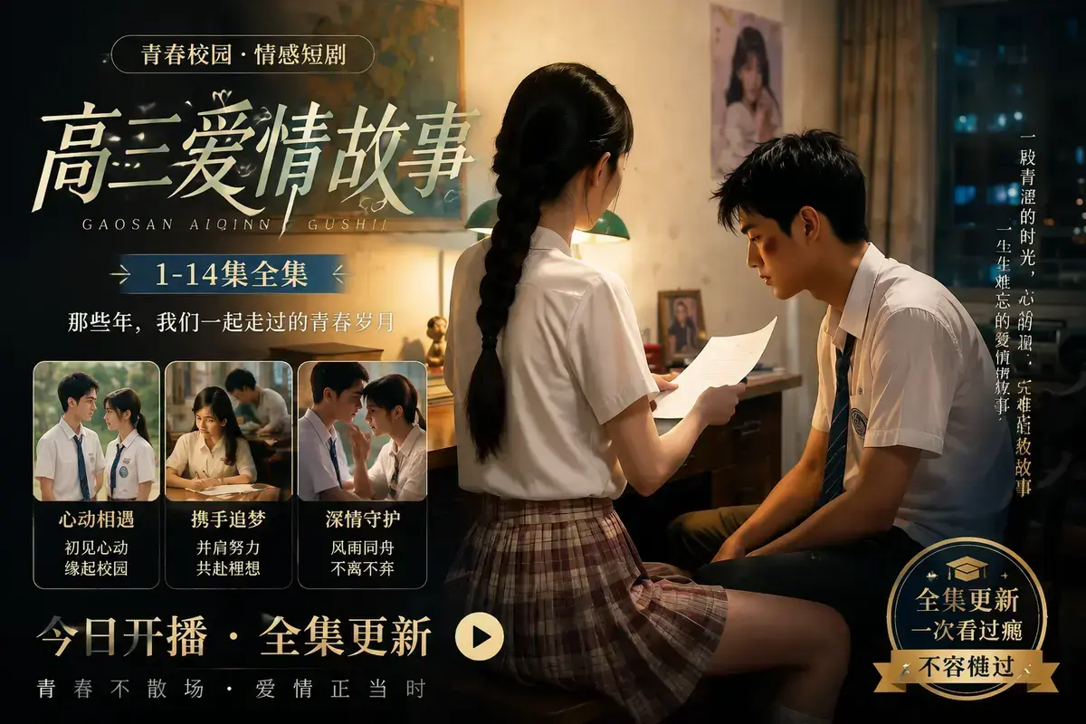 《AI 短剧高三爱情故事》全集资源分享-林澈苏晚晴校园恋曲高清完整版在线观看-中字无删减流畅播放-网盘下载
